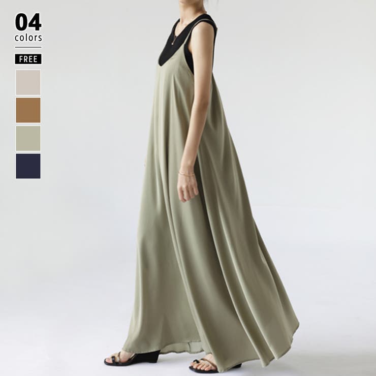 グリーン | キャミワンピース ロングワンピース ワンピース | COCOMOMO