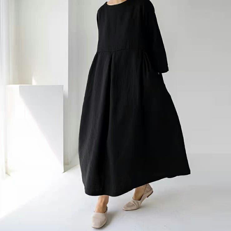 ロングワンピース 綿100 ナチュラルフレアワンピース | COCOMOMO | 詳細画像11 