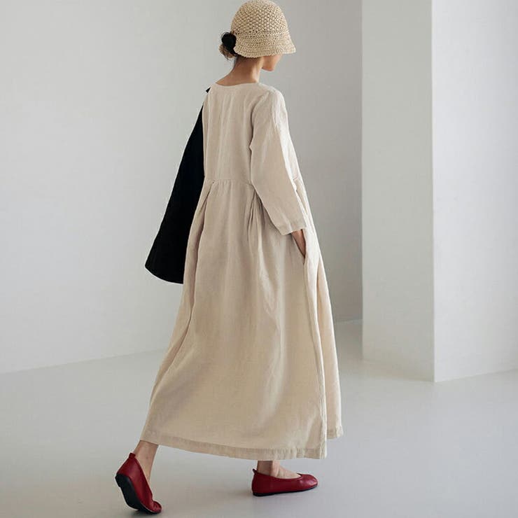 ロングワンピース 綿100 ナチュラルフレアワンピース | COCOMOMO | 詳細画像8 