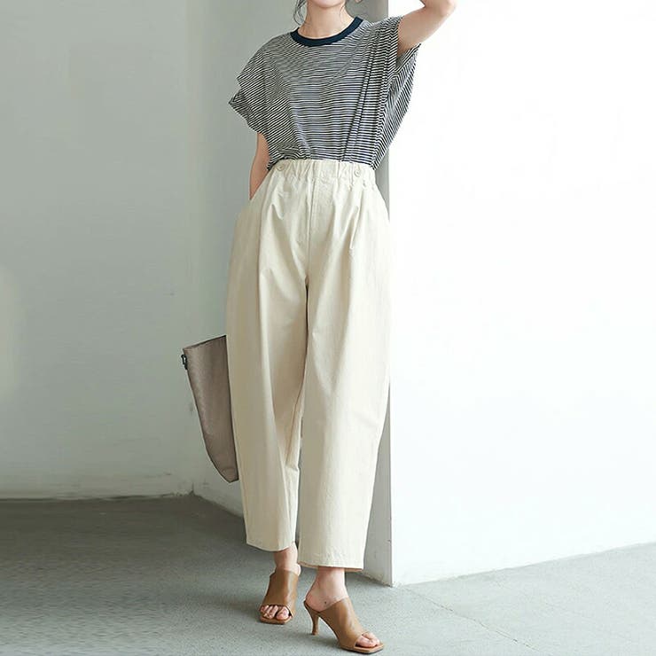 tシャツ レディース タックボーダーtシャツ | COCOMOMO | 詳細画像15 