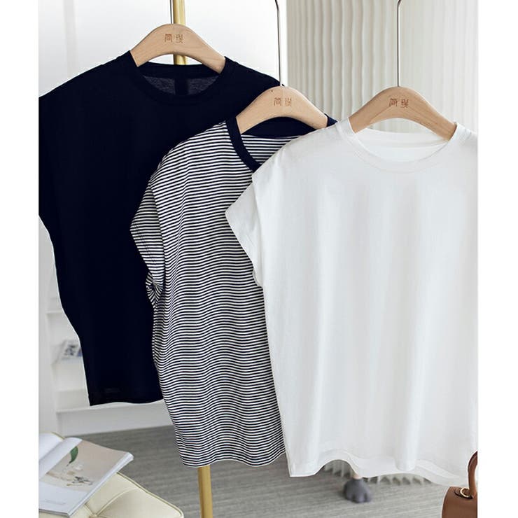 tシャツ レディース タックボーダーtシャツ | COCOMOMO | 詳細画像17 