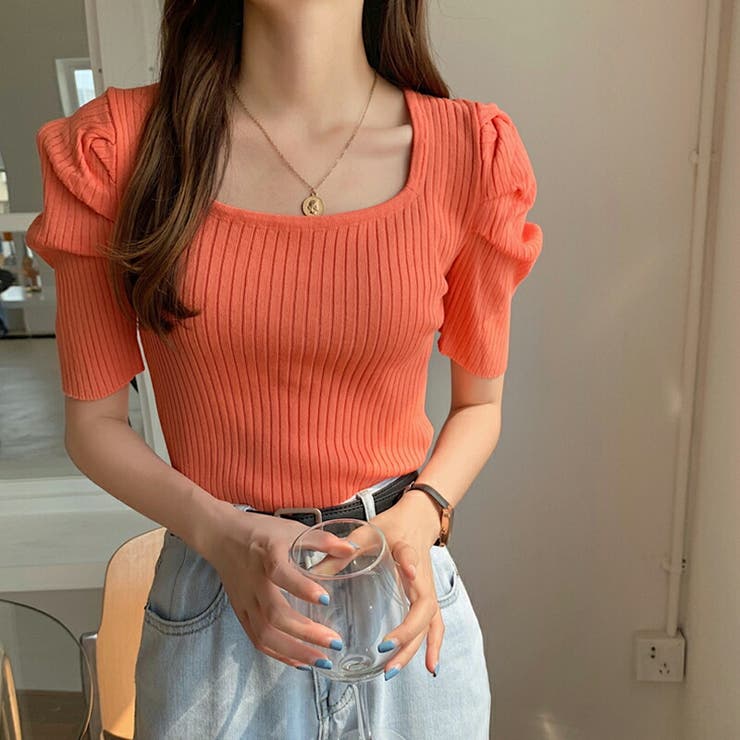 パワショル サマーニット スクエアネック | COCOMOMO | 詳細画像13 