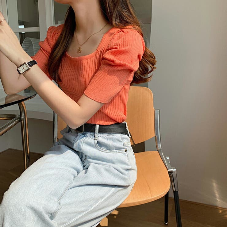 パワショル サマーニット スクエアネック | COCOMOMO | 詳細画像14 