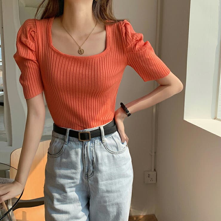 パワショル サマーニット スクエアネック | COCOMOMO | 詳細画像15 