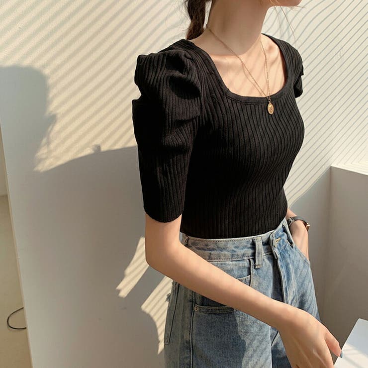 パワショル サマーニット スクエアネック | COCOMOMO | 詳細画像19 