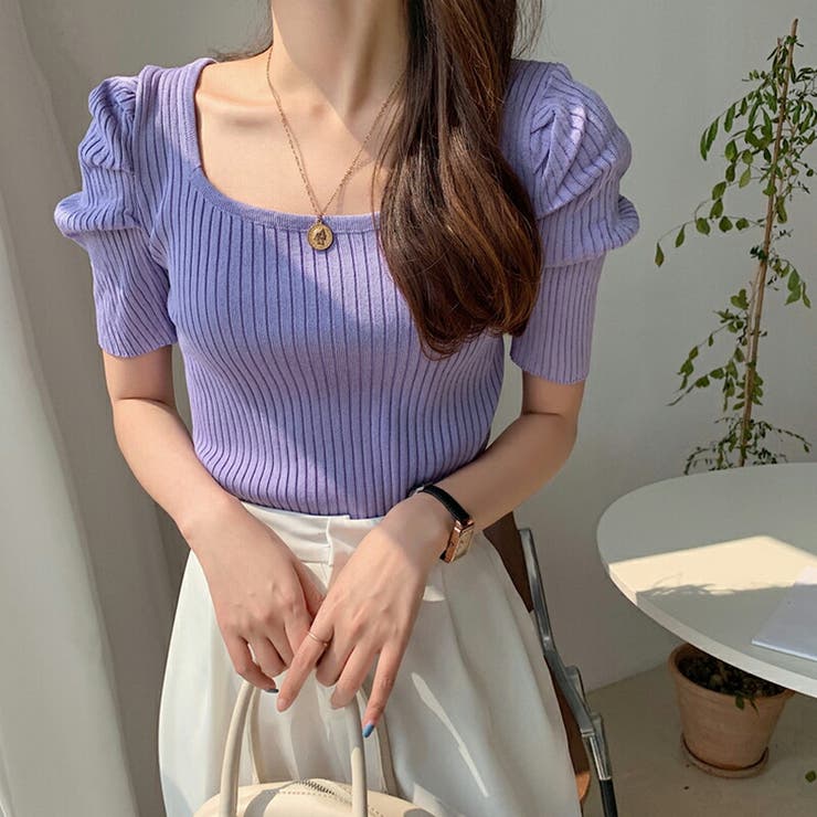 パワショル サマーニット スクエアネック | COCOMOMO | 詳細画像2 