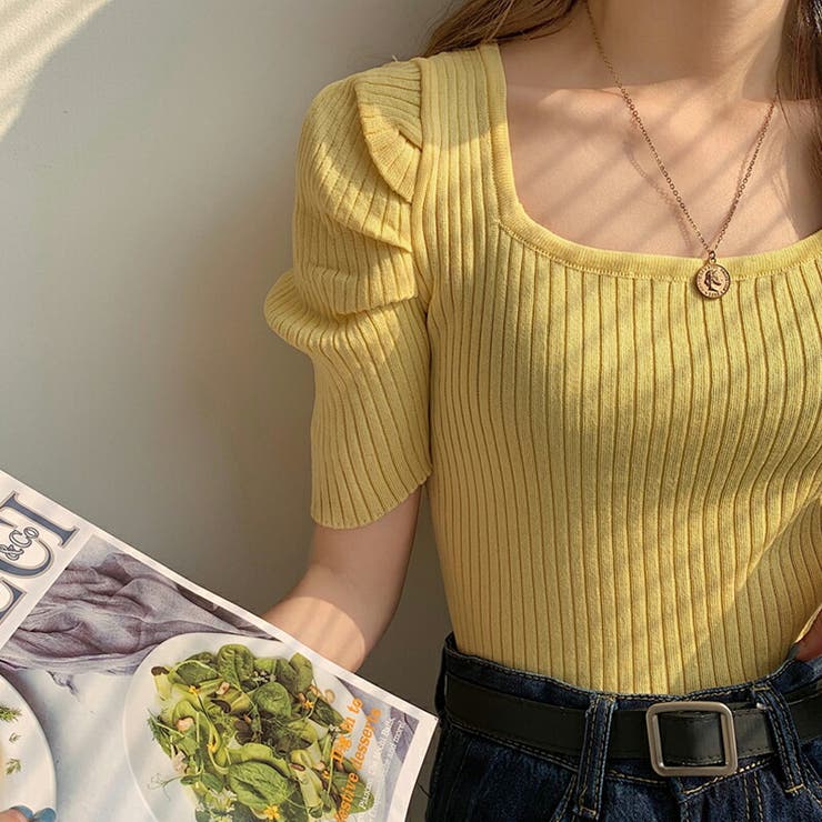 パワショル サマーニット スクエアネック | COCOMOMO | 詳細画像9 