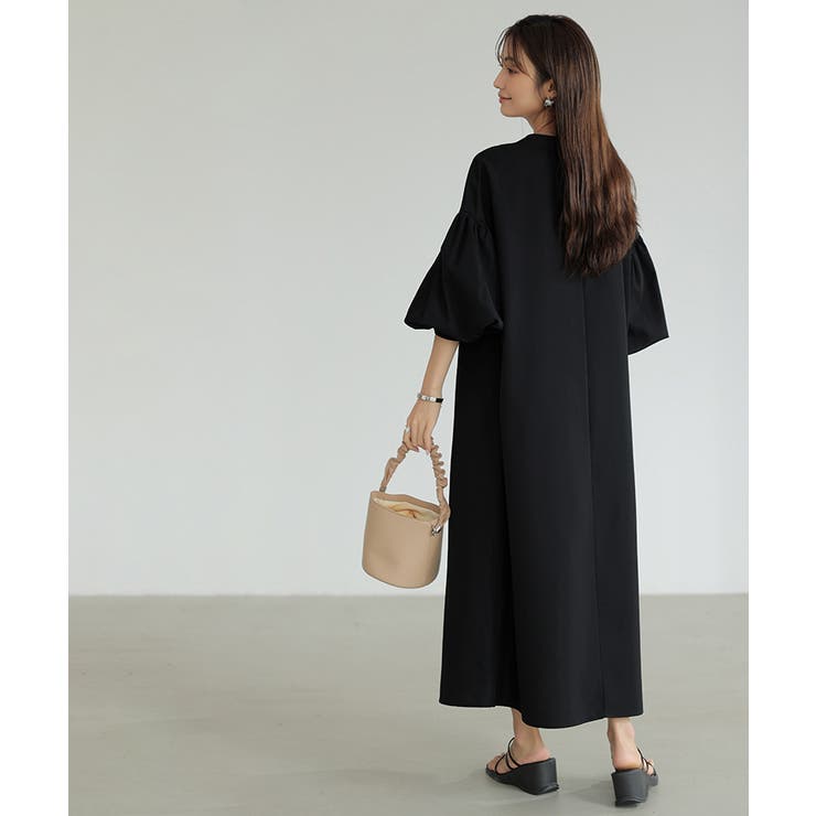 ワンピース ハーフジップワンピース ロングワンピース[品番