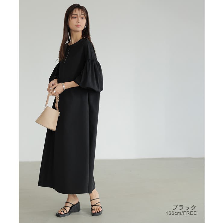 新品 バーバリーゴルフ ハーフジップポロワンピース 黒 サイズM*ED1227 01.jpg