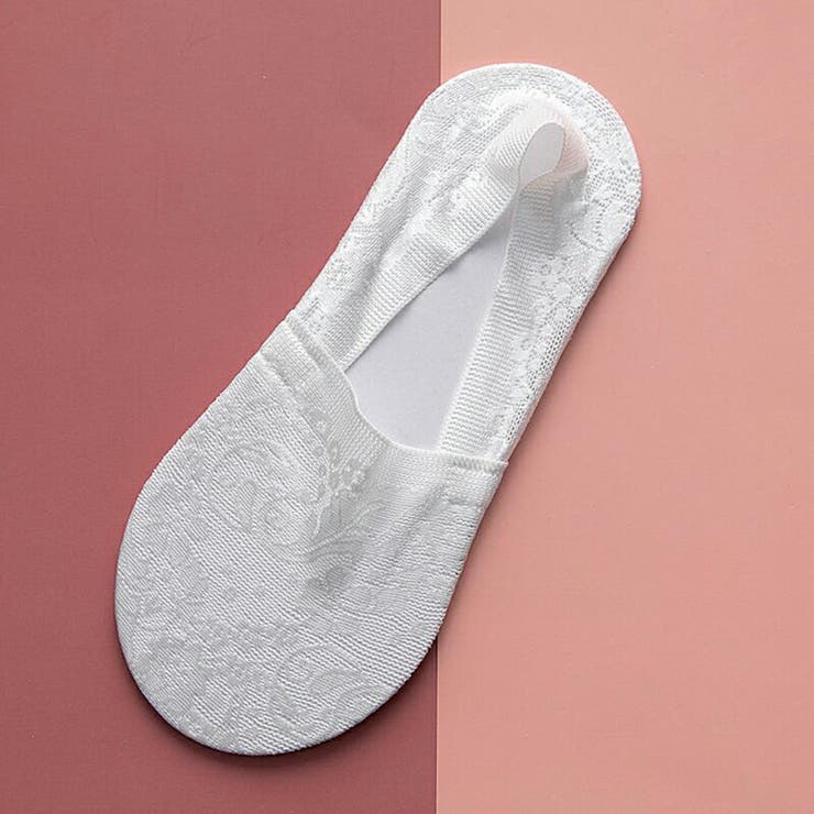 ホワイト | 靴下 脱げない レース靴下 | COCOMOMO