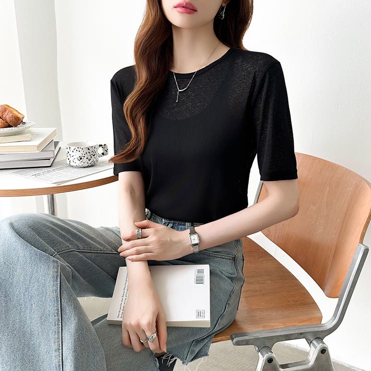 新色登場！選べる2タイプ シアーロンT シアーカットソー | COCOMOMO | 詳細画像37 