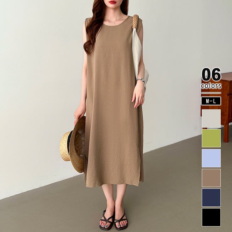 ワンピース ノースリーブ ロングワンピース[品番：COCW0005341