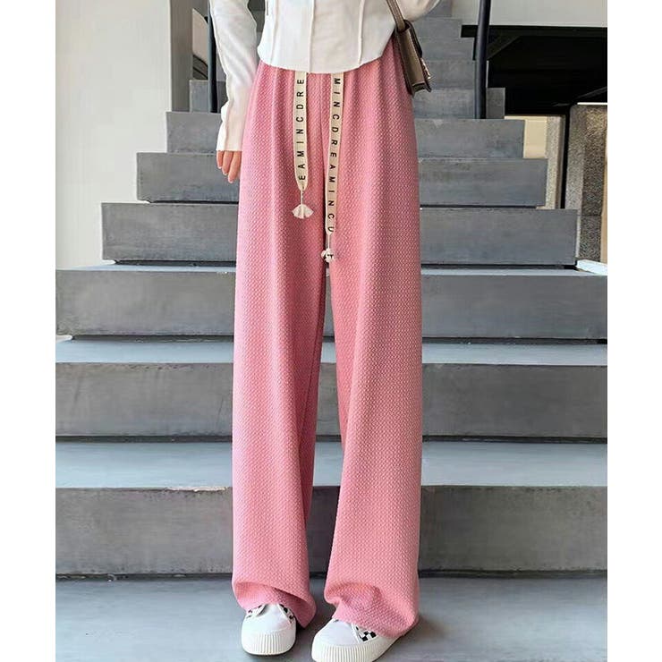 ワイドパンツ エンボス加工 ストレートパンツ | COCOMOMO | 詳細画像23 