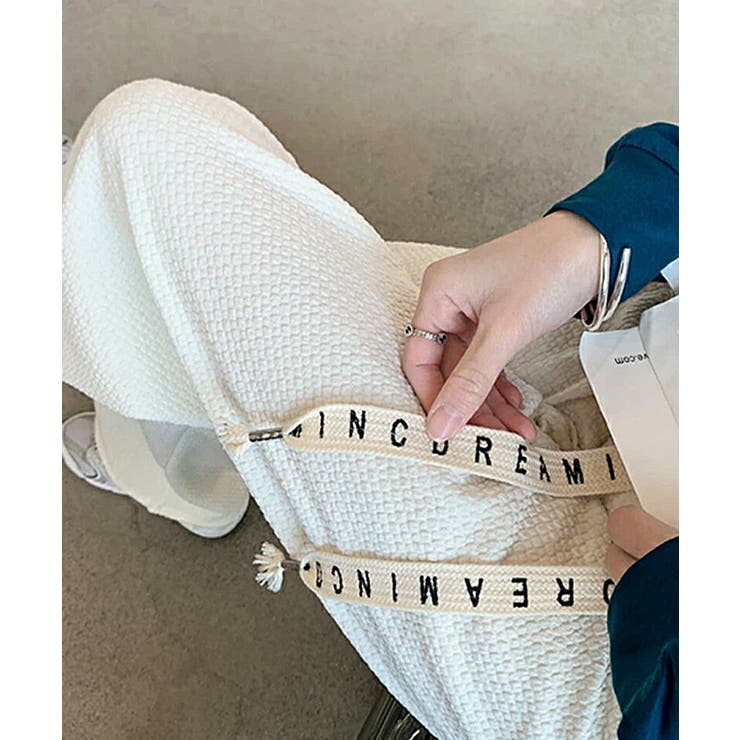 ワイドパンツ エンボス加工 ストレートパンツ | COCOMOMO | 詳細画像3 