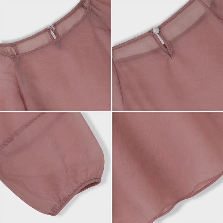 シアーブラウス ボリューム袖 キャミソールセット | COCOMOMO | 詳細画像7 