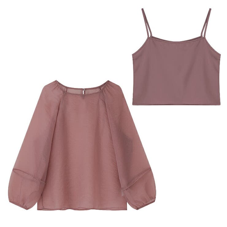 シアーブラウス ボリューム袖 キャミソールセット | COCOMOMO | 詳細画像10 