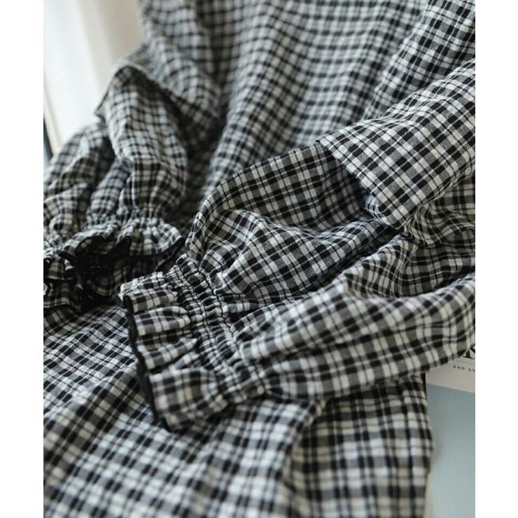 パフスリーブ ブラウス チェック | COCOMOMO | 詳細画像15 