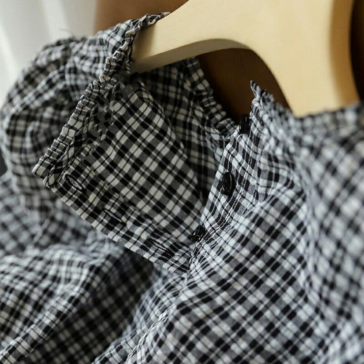 パフスリーブ ブラウス チェック | COCOMOMO | 詳細画像16 