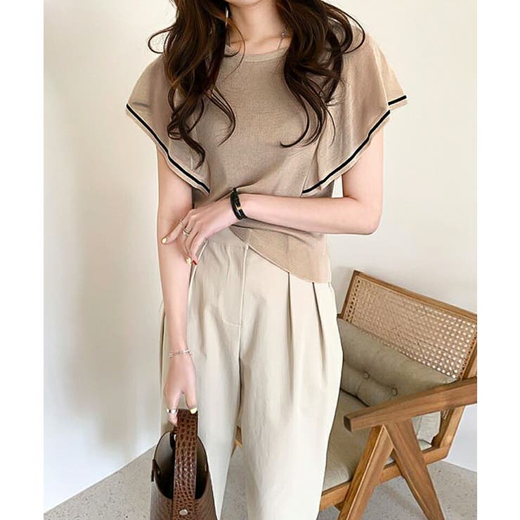 サマーニット ラッフルスリーブ シアーニット | COCOMOMO | 詳細画像2 