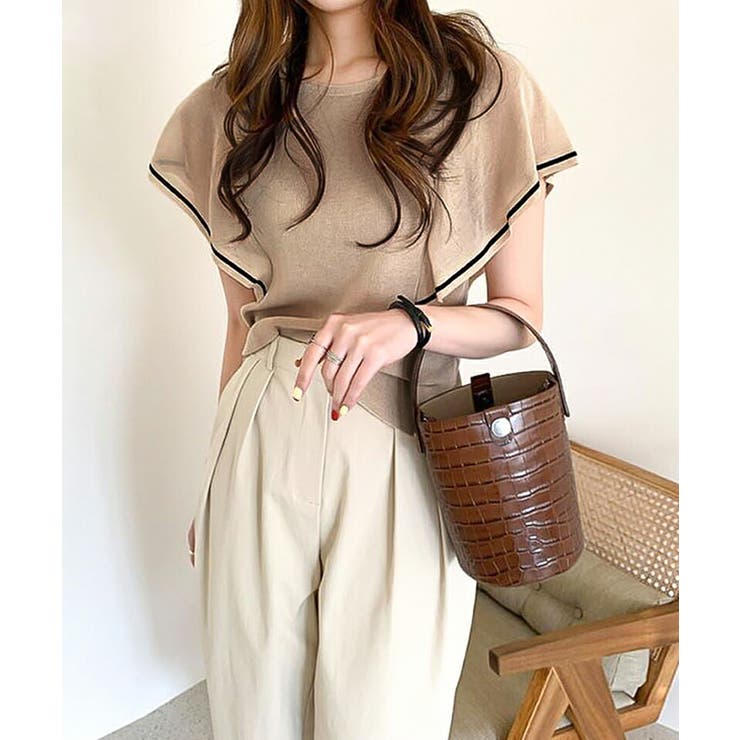 サマーニット ラッフルスリーブ シアーニット | COCOMOMO | 詳細画像5 