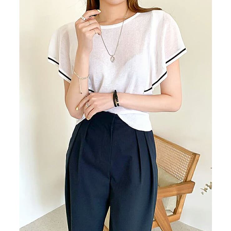 サマーニット ラッフルスリーブ シアーニット | COCOMOMO | 詳細画像7 