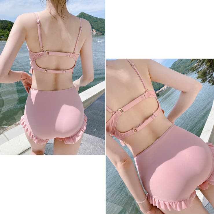 シアーワンピース付き 水着 3点セット[品番：COCW0005550