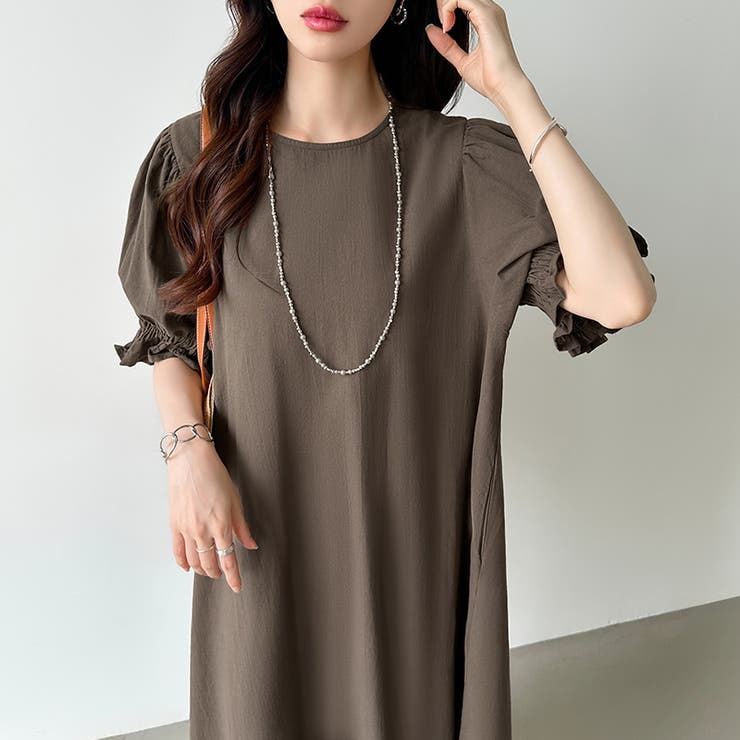 パフスリーブワンピース ロングワンピース コットンワンピース | COCOMOMO | 詳細画像12 