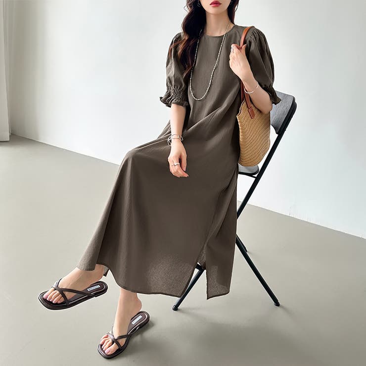 パフスリーブワンピース ロングワンピース コットンワンピース | COCOMOMO | 詳細画像15 