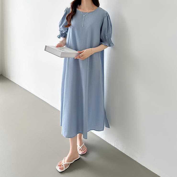 パフスリーブワンピース ロングワンピース コットンワンピース | COCOMOMO | 詳細画像17 