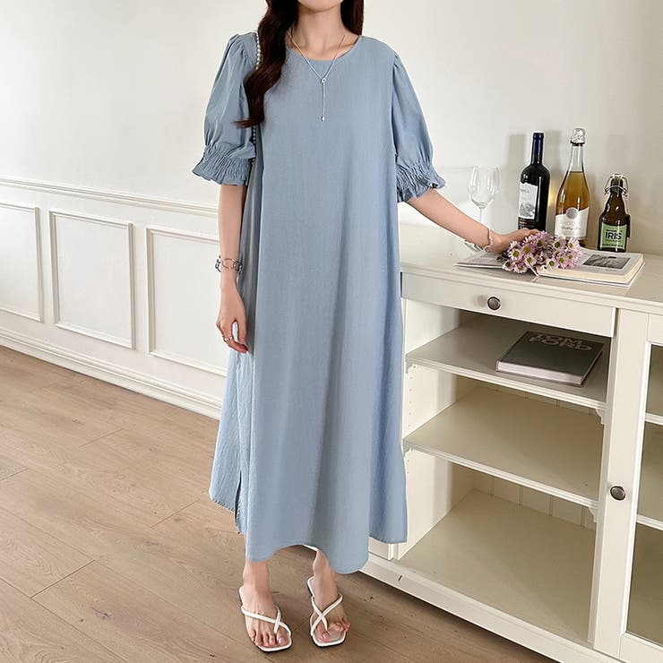 パフスリーブワンピース ロングワンピース コットンワンピース | COCOMOMO | 詳細画像20 