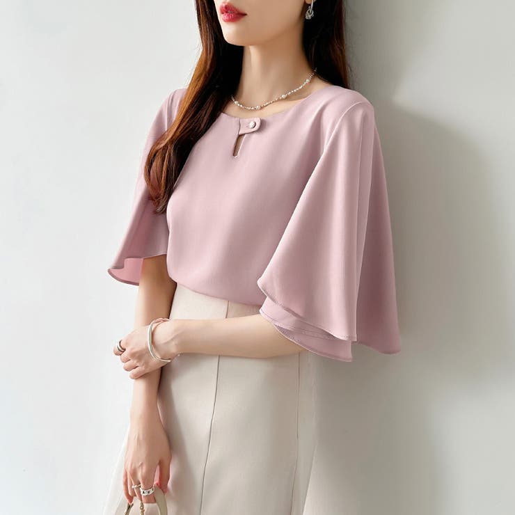 フレアスリーブブラウス ブラウス シフォン | COCOMOMO | 詳細画像2 