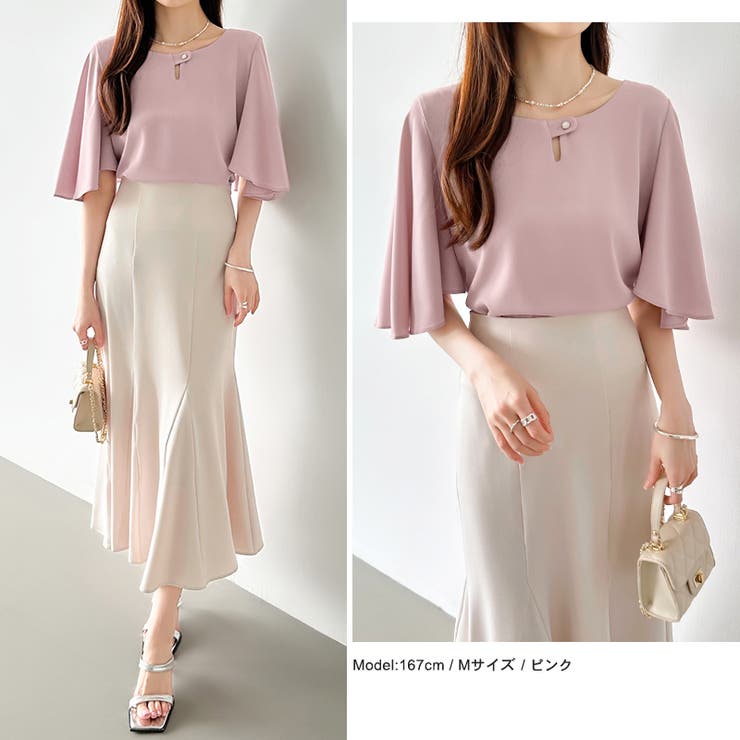 フレアスリーブブラウス ブラウス シフォン | COCOMOMO | 詳細画像4 