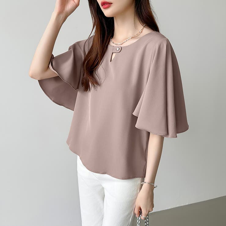 フレアスリーブブラウス ブラウス シフォン | COCOMOMO | 詳細画像8 