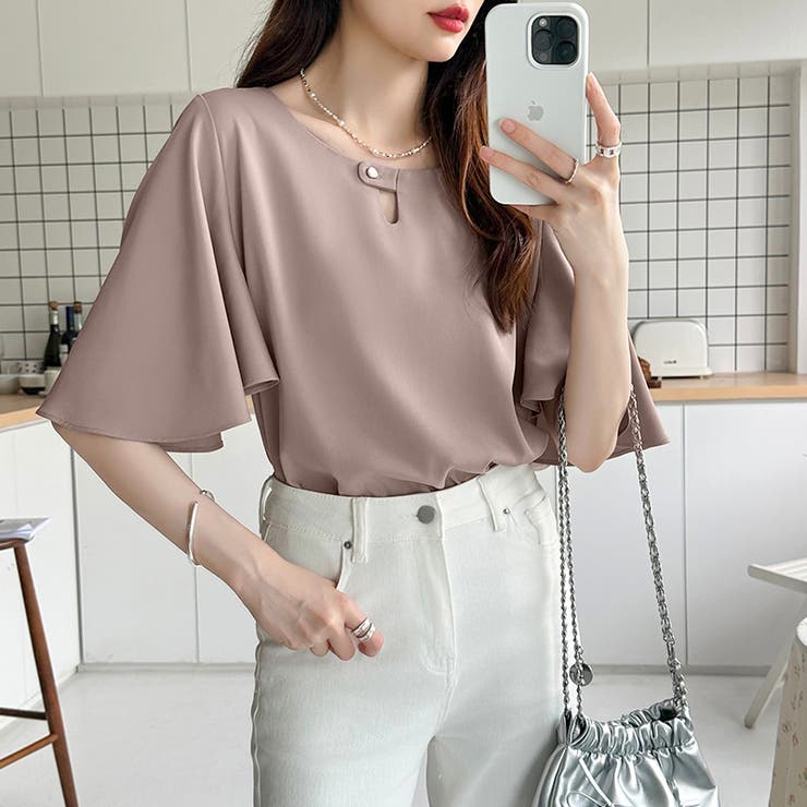 フレアスリーブブラウス ブラウス シフォン | COCOMOMO | 詳細画像11 