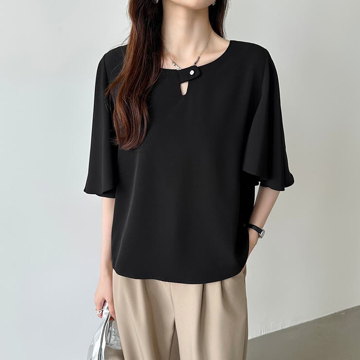 フレアスリーブブラウス ブラウス シフォン | COCOMOMO | 詳細画像12 