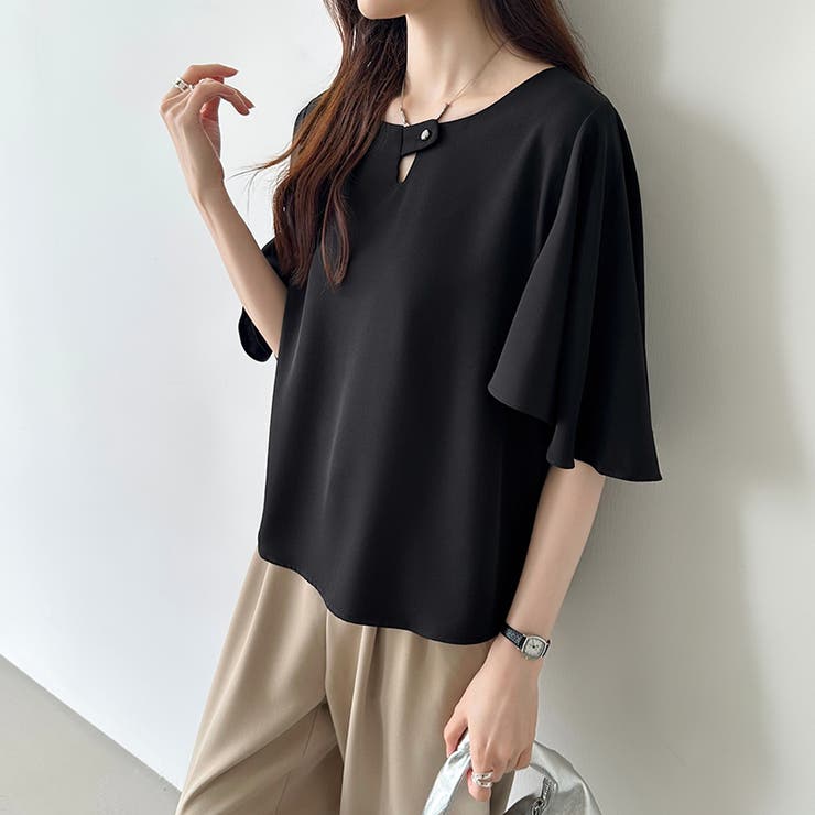 フレアスリーブブラウス ブラウス シフォン | COCOMOMO | 詳細画像13 