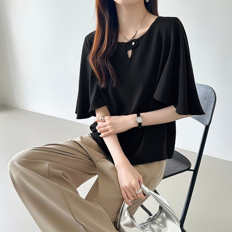 フレアスリーブブラウス ブラウス シフォン | COCOMOMO | 詳細画像15 