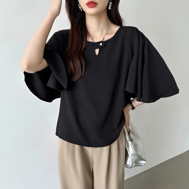 フレアスリーブブラウス ブラウス シフォン | COCOMOMO | 詳細画像16 