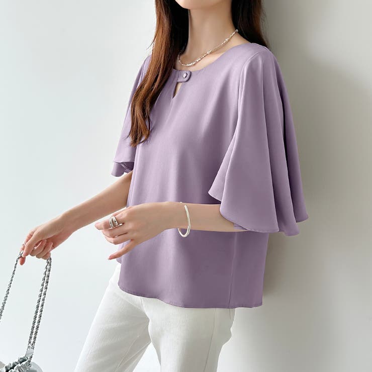 フレアスリーブブラウス ブラウス シフォン | COCOMOMO | 詳細画像17 