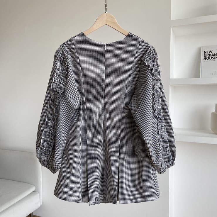 フリルブラウス ペプラムトップス 長袖 | COCOMOMO | 詳細画像18 