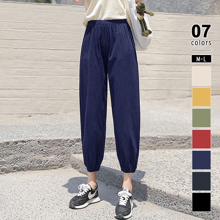 美品　萌 MOYURU サルエルパンツ イージー ワイド スウェット M～L 黒 美品 萌 MOYURU サルエルパンツ イージー ワイド スウェット M