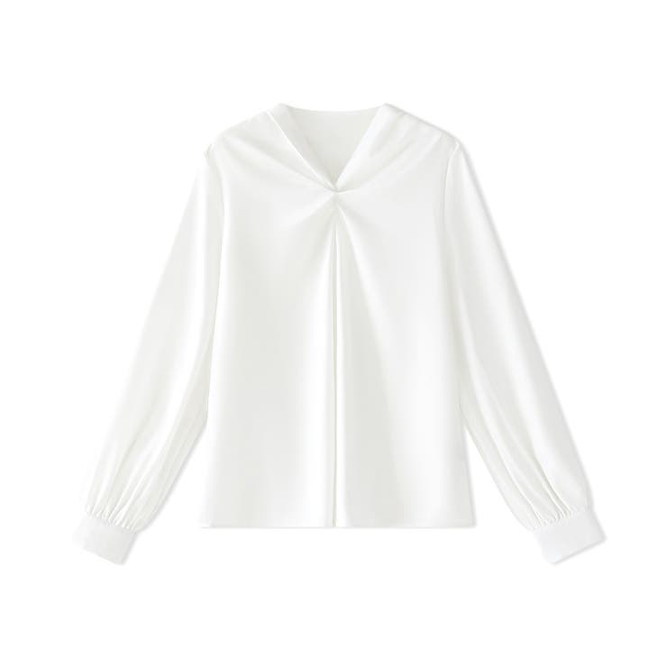 とろみシフォン オフィスカジュアル シフォンブラウス | COCOMOMO | 詳細画像41 