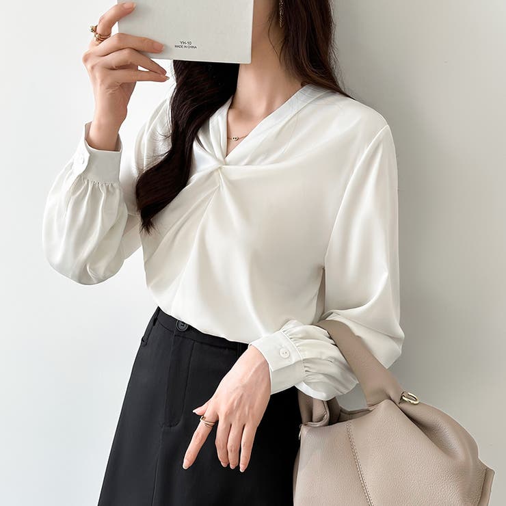 とろみシフォン オフィスカジュアル シフォンブラウス | COCOMOMO | 詳細画像2 