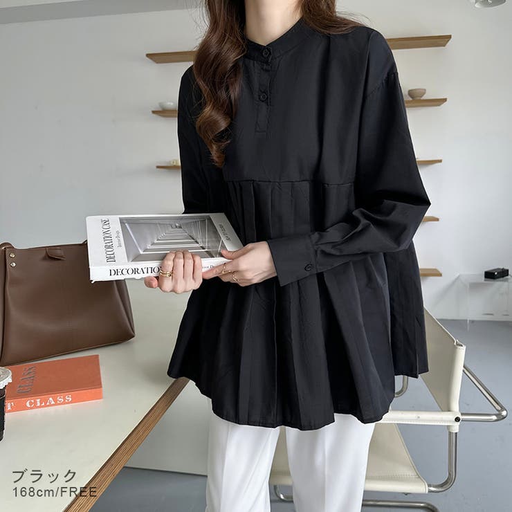 プリーツ切り替えブラウス チュニック 体型カバー | COCOMOMO | 詳細画像7 