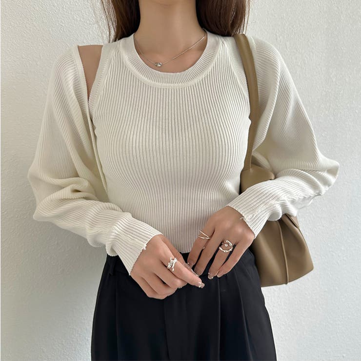 アンサンブル ニットトップス ボレロセット | COCOMOMO | 詳細画像15 