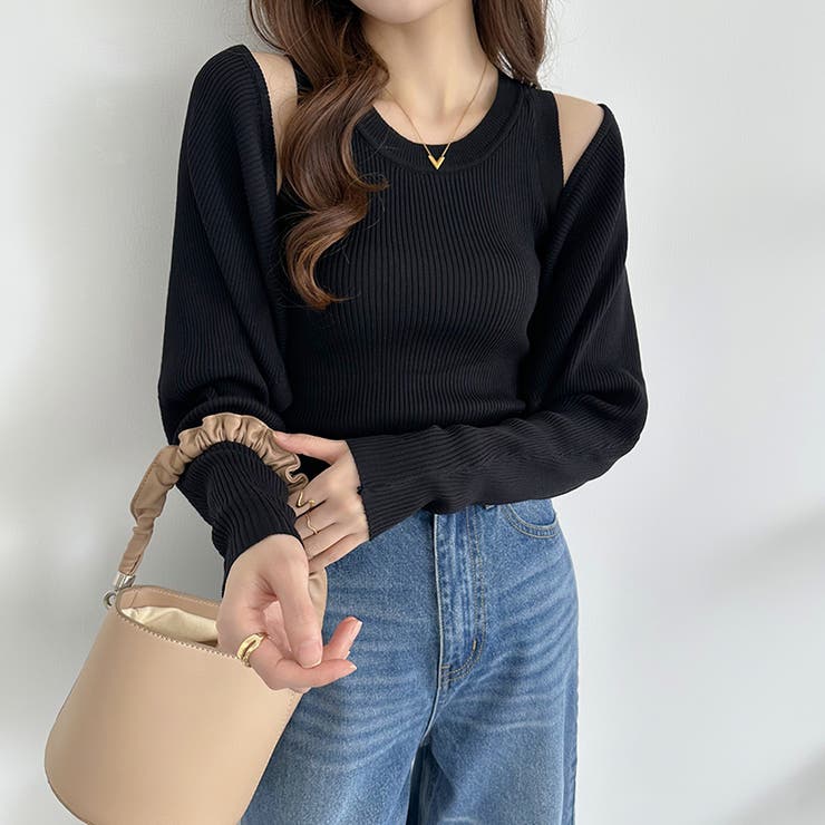 アンサンブル ニットトップス ボレロセット | COCOMOMO | 詳細画像6 