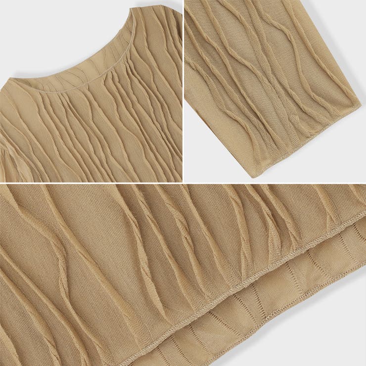 ウェーブ柄ブラウス シアートップス 長袖 | COCOMOMO | 詳細画像30 