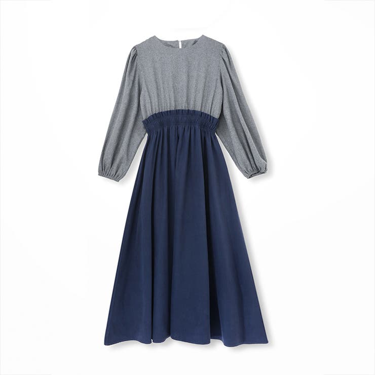 ワンピース ドッキングワンピース 異素材切り替え | COCOMOMO | 詳細画像24 