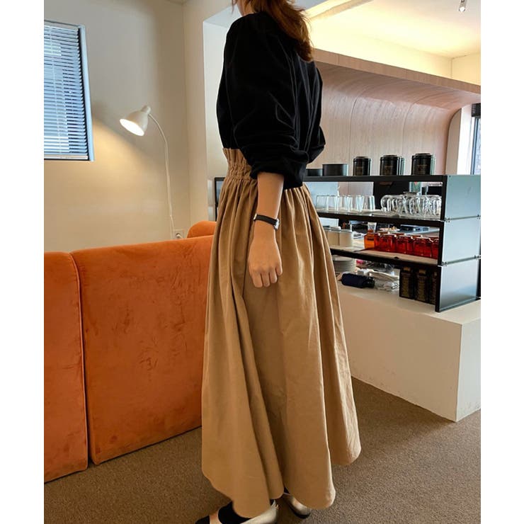 ワンピース ドッキングワンピース 異素材切り替え | COCOMOMO | 詳細画像7 