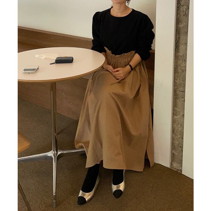 ワンピース ドッキングワンピース 異素材切り替え | COCOMOMO | 詳細画像9 